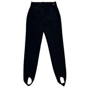 Vintage Obermeyer Women's Black Wool Blend Stirrup Ski Snow Pants Sz.‎ 10L